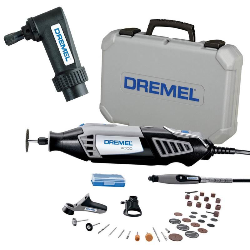 Retífica Dremel 4000 36 Acessórios c/ 3 Acoplamentos + 1 Acoplamento Ângulo Reto 575 DREMEL