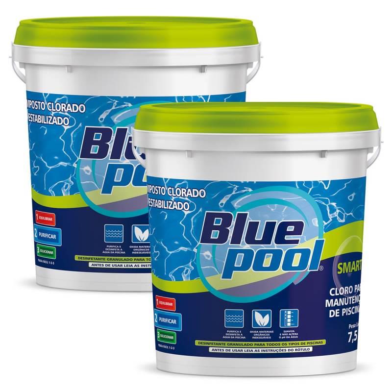 Cloro para Piscina Smart Balde 7.5 KG 252033B Kit 2 Unidades Bluepool by FLUIDRA
