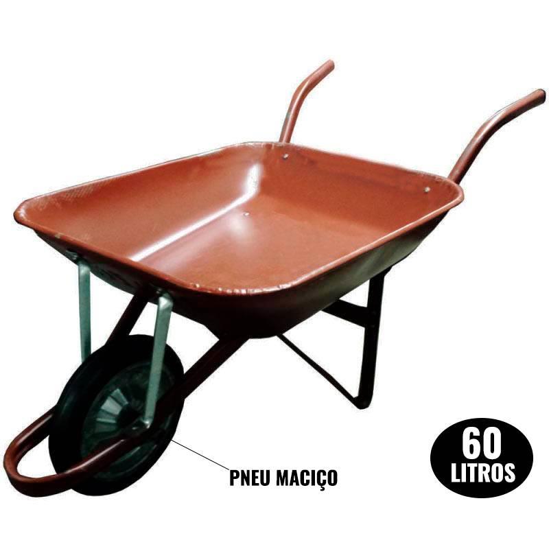 Carriola com Pneu Maciço Caçamba 60 Litros ALZA