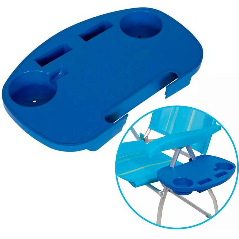 Mesa Portátil em Polipropileno para Cadeiras de Praia Azul MOR