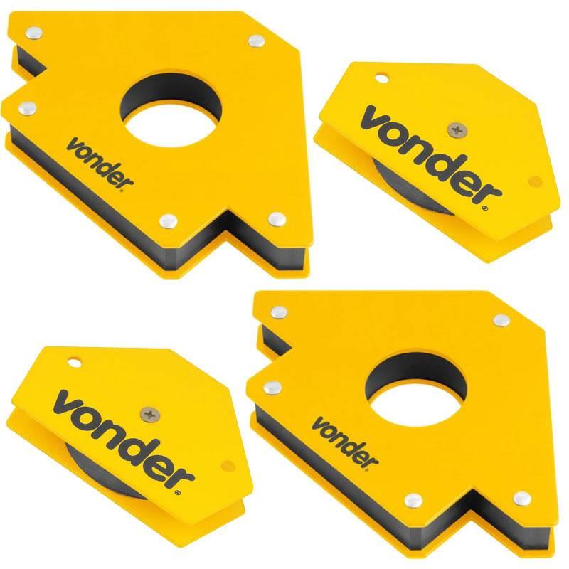 Esquadro Magnético para Soldador 10 KG e 30 KG Combo c/ 4 Peças VONDER