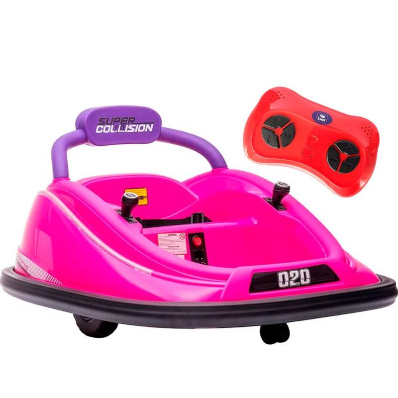 Carro Elétrico de Batida Infantil 6V Rosa Com Controle Remoto 912210 BEL