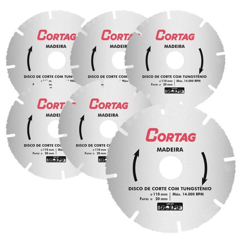 Disco de Corte Diamantado 4.3/8 POL com Tungstênio 61346 Kit com 6 Peças COTAG