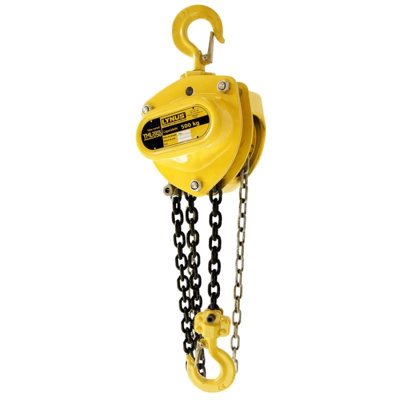 Talha Manual de Corrente 0.5 TON Elevação 3 Metros TML-050 LYNUS