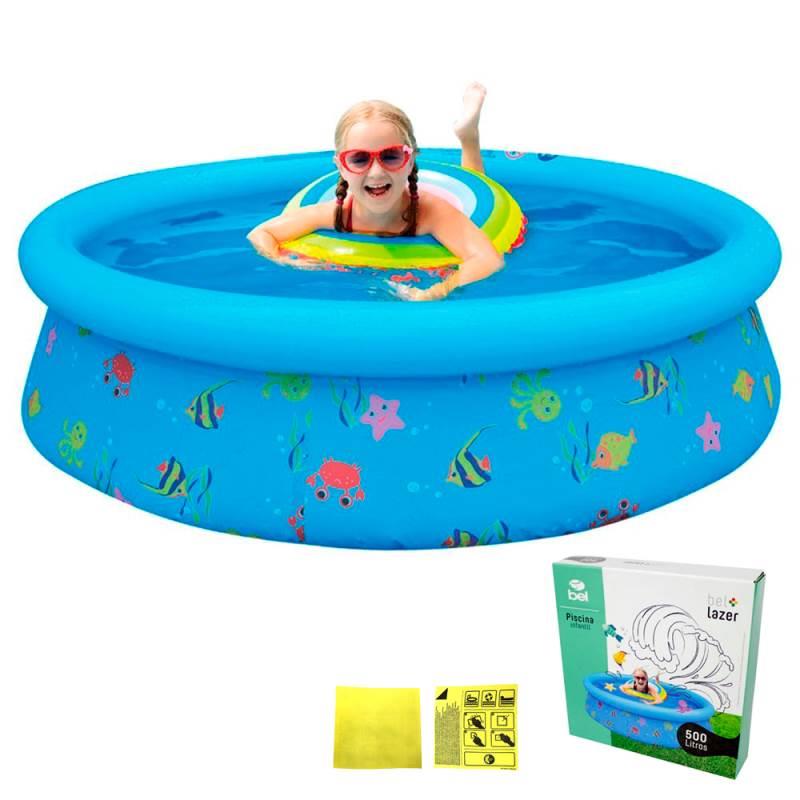 Piscina Inflável Infantil Estampada 500 Litros 150 X 38 CM 50033 BEL