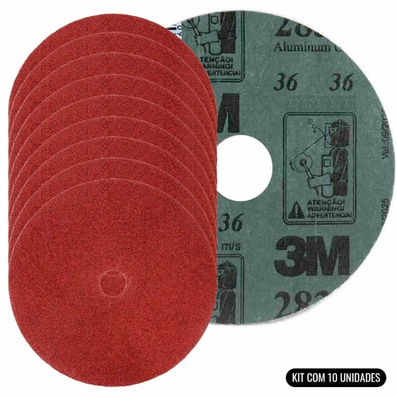 Disco de Lixa 4.1/2 x 7/8 Pol Grana 36 Kit Com 10 Unidades HC000618468 3M