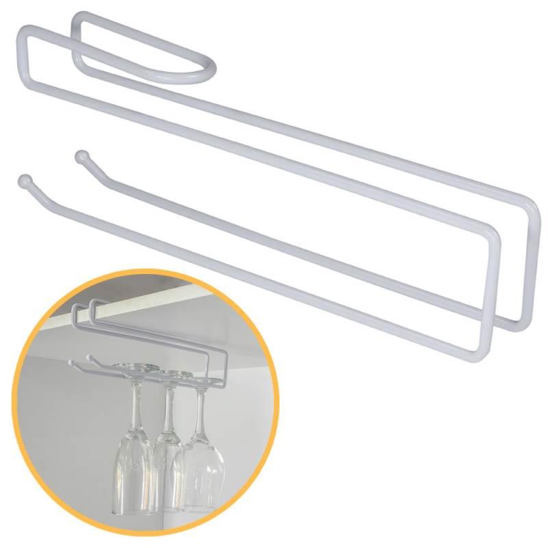 Suporte Organizador Multiuso Suspenso Viena p/ Toalhas. Taças. Papel Branco 991301 BEL