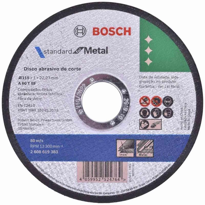 Disco de Corte 4.1/2POL 115 mm X 1.0 mm Standard para Metal BOSCH