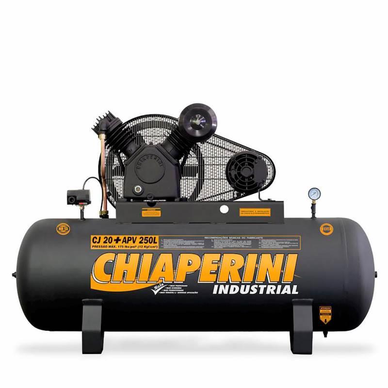 Compressor de Ar 20 Pés 5.0 HP 250 Litros 175 Libras Trifásico CJ 20+ APV CHIAPERINI