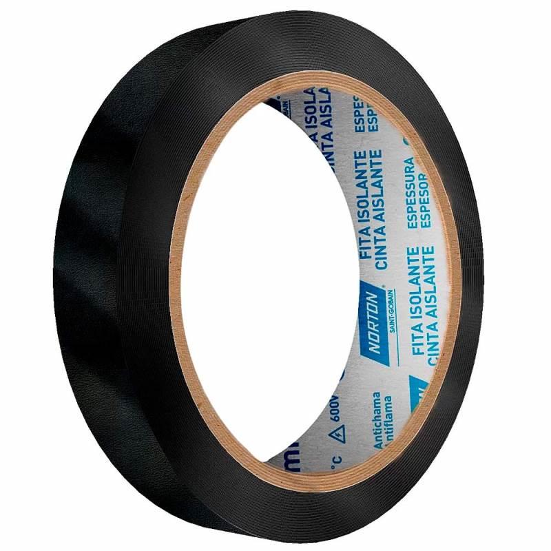 Fita Isolante 600V Antichama 19 MM x 20 Metros Preta NORTON