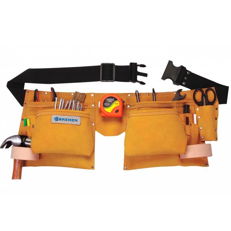Cinto Duplo em Couro para Ferramentas 5 Bolsos 8009 BREMEN