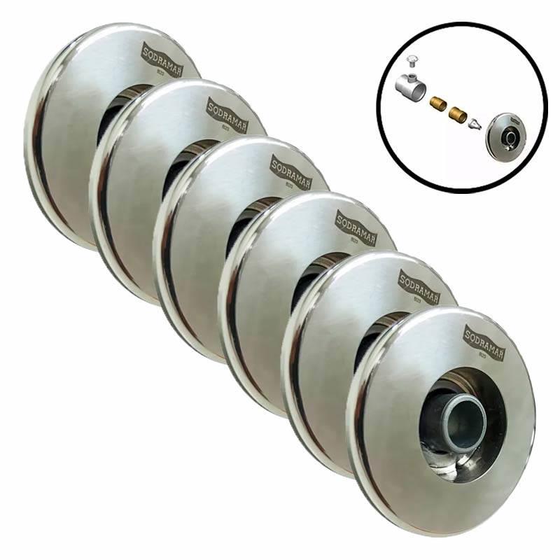 Dispositivo de Hidromassagem em Aço Inox Para Piscinas Kit 6 Peças SODRAMAR