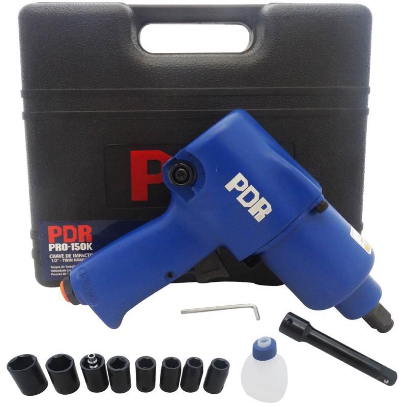 Chave de Impacto Pneumática 1/2 POL 59 Kgfm c/ Maleta e Kit Soquetes Pro-150K LDR2