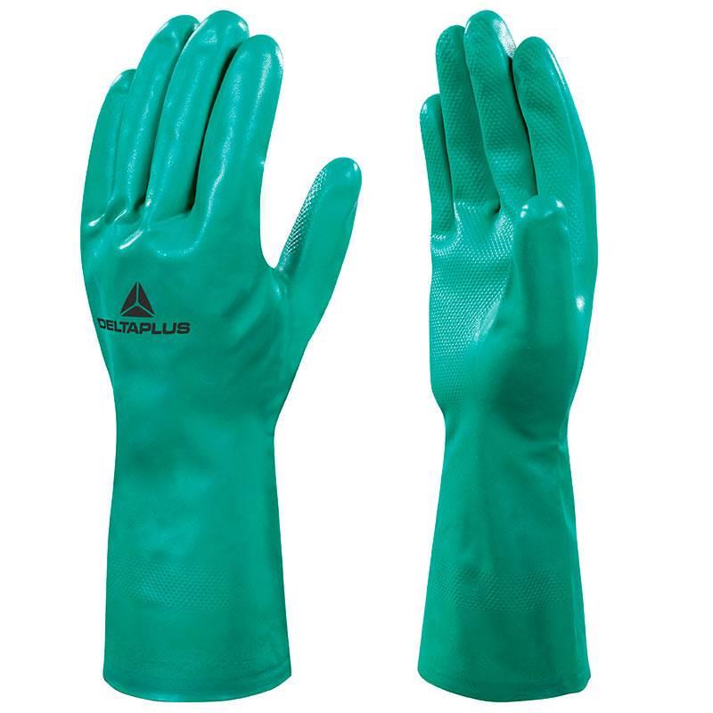 Luva de Borracha Nitrílica Flocada para Solvente 33 CM VE801 G 250 MM DELTA PLUS