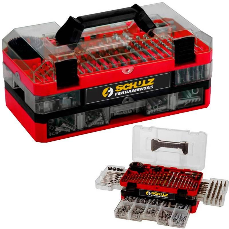 Jogo de Brocas Helicoidais Combinadas Kit com 407 Peças SCHULZ