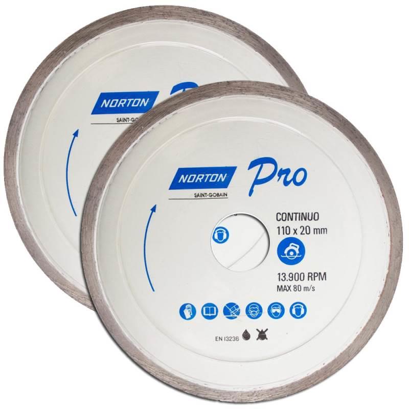 Disco Diamantado 4.3/8 POL Contínuo PRO para Porcelanato com 2 Peças NORTON