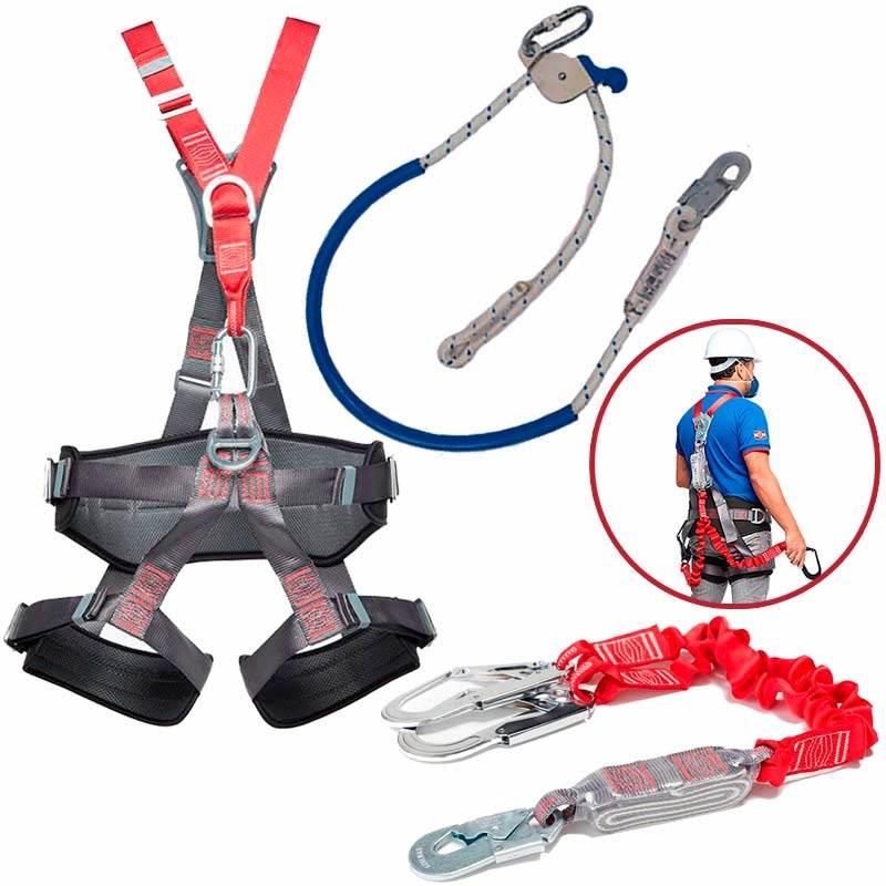 Cinto de Segurança Paraquedista 5 Pontos CP1301 c/ Talabarte Tubular Y + Posicionamento Corda CAMPER