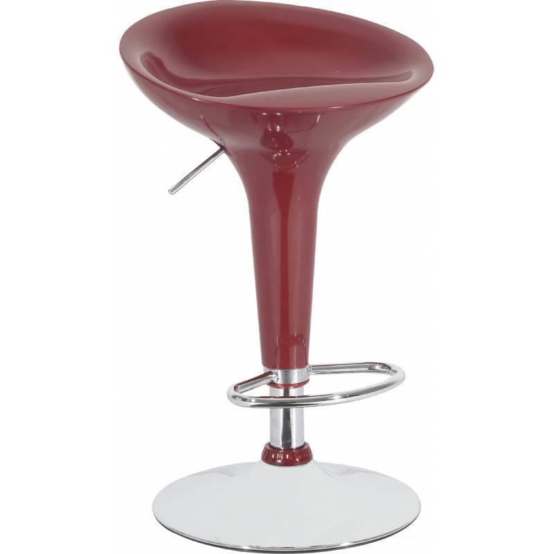 Banqueta Classic c/ Base Giratória e Ajuste de Altura Cor Cereja BEL