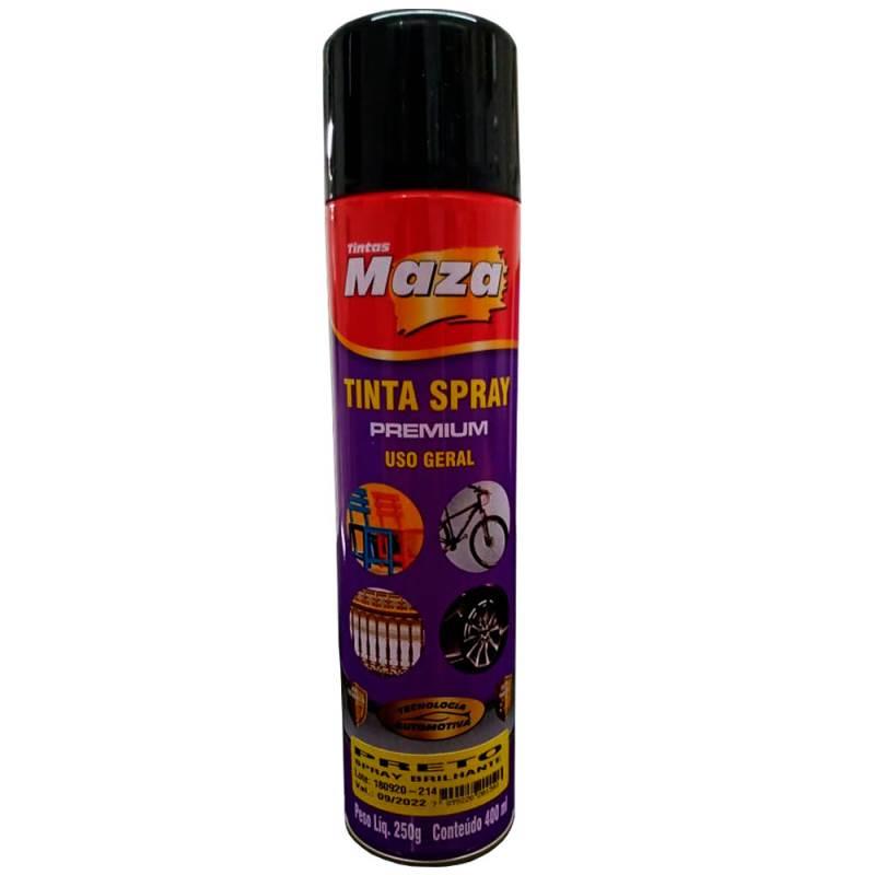 Tinta Spray Preto Brilhante 400 ML 250 GR 23844 MAZA