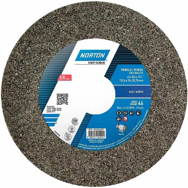 Rebolo Para Ferro 6 x 3/4 Pol A46 NORTON