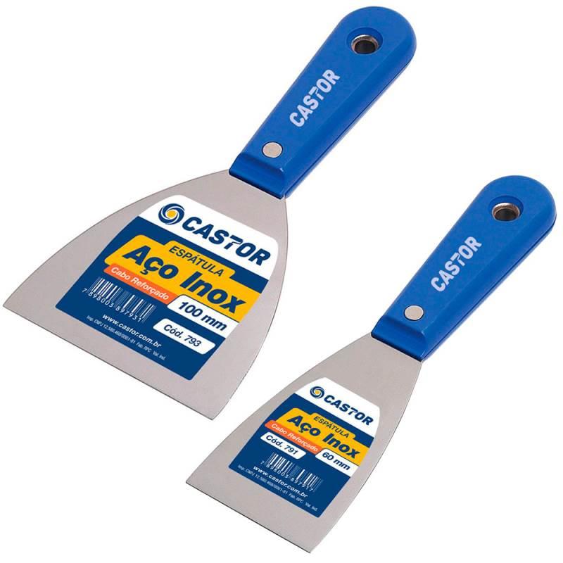 Kit Espátulas de Aço Cromado 60 MM e 100 MM CASTOR