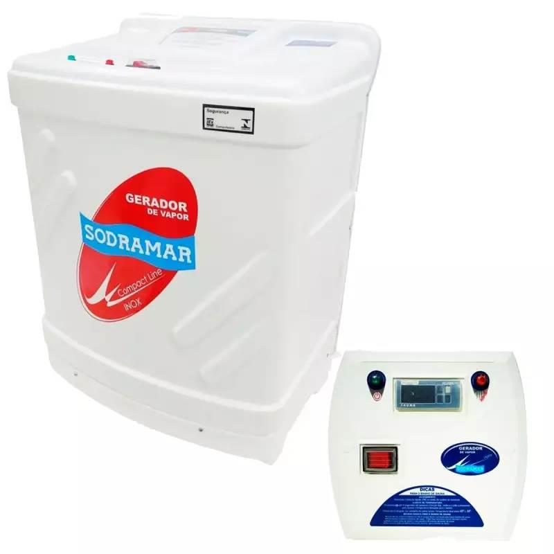Gerador de Vapor Inox para Sauna 12.0Kw 220V Trifásico c/ Quadro Digital SODRAMAR