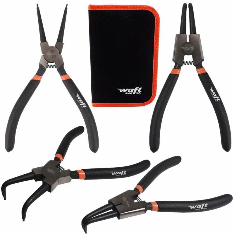 Jogo de Alicates para Anéis 7 POL Kit com 4 Peças 6582 WAFT