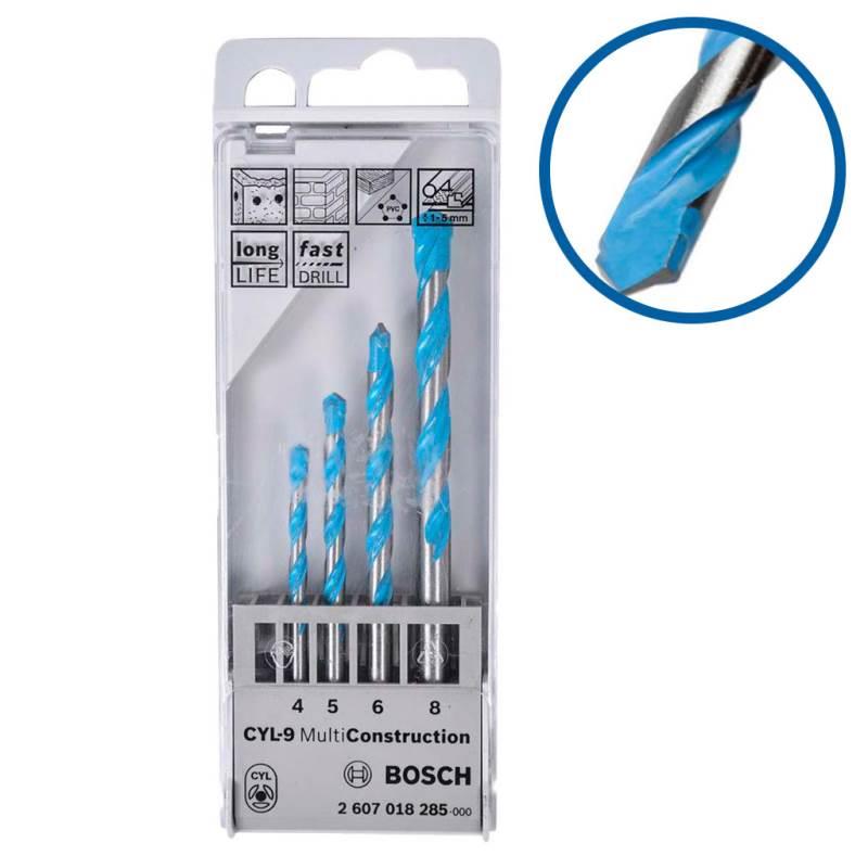 Jogo de Brocas Multi Construction CYL-9 de 4.0 á 8.0 MM Kit c/ 4 Peças 2607018285000 BOSCH