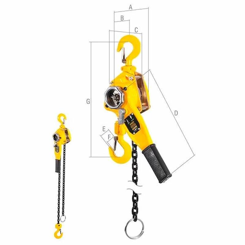 Talha Manual com alavanca Capacidade 1.5 TON Elevação 3 Metros Modelo TA315 VONDER