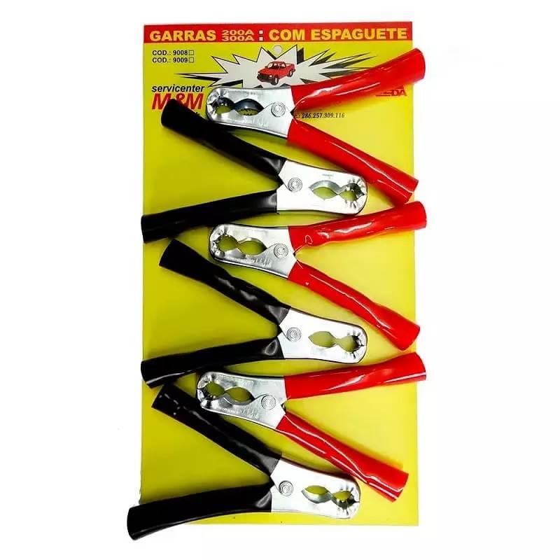 Garra para Bateria Tipo Jacaré 200 Amperes 9008 Cartela 6 Peças UEDA