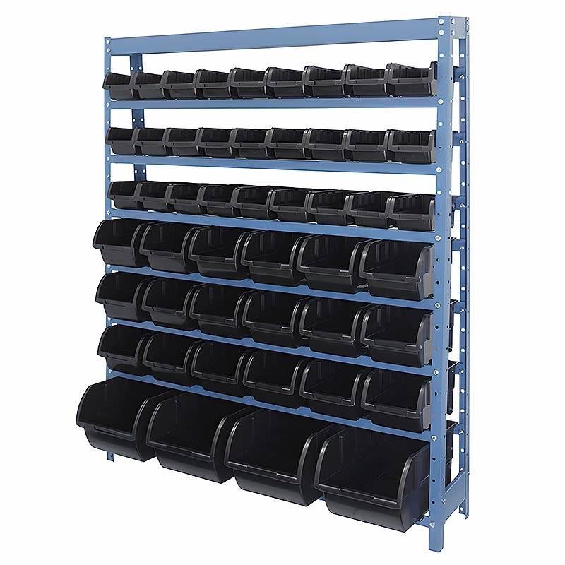 Estante Prática Com 49 Caixas N°3.5.7 Preta NE-49P MARCON