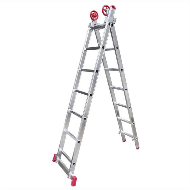 Escada Extensiva de Alumínio 7 x 2 Degraus 2.12 x 3.32 Metros ESC0616 BOTAFOGO