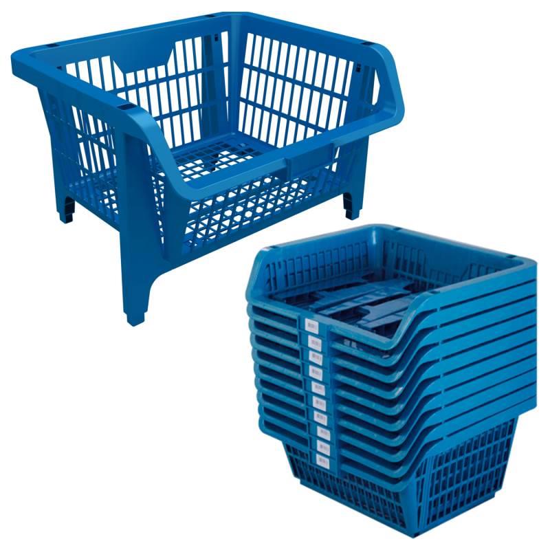 Cesto Expositor Prático de Plástico Suporta Até 8 KG Cada - Kit 10 Unidades PRESTO