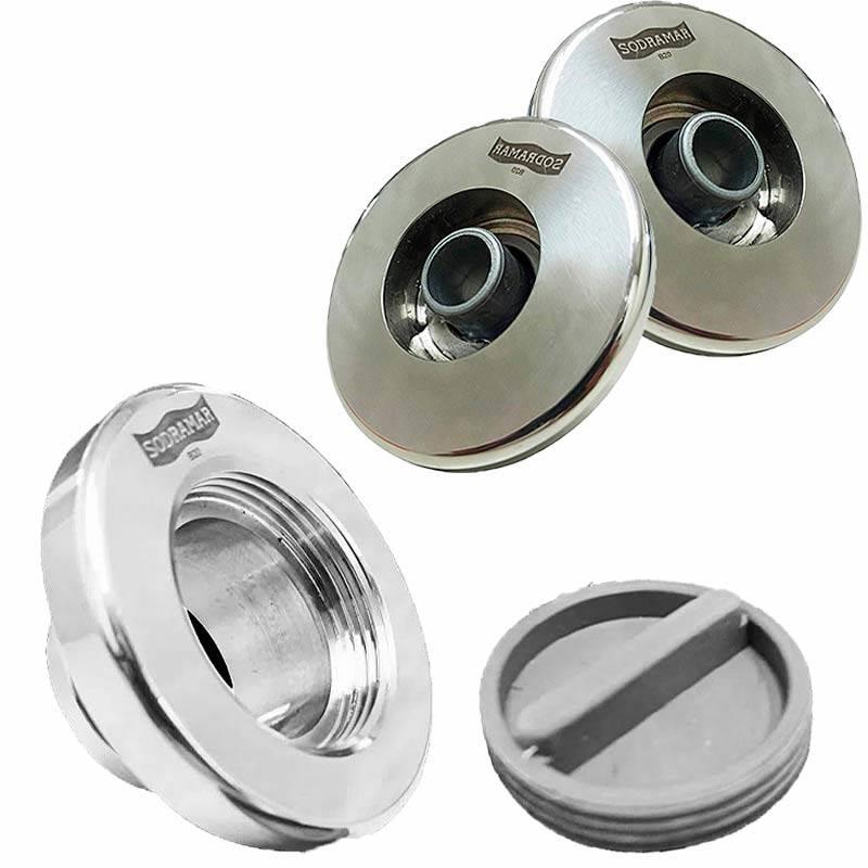 Kit 2 Dispositivos de Retorno e Dispositivo de Aspiração em Aço Inox 50MM SODRAMAR