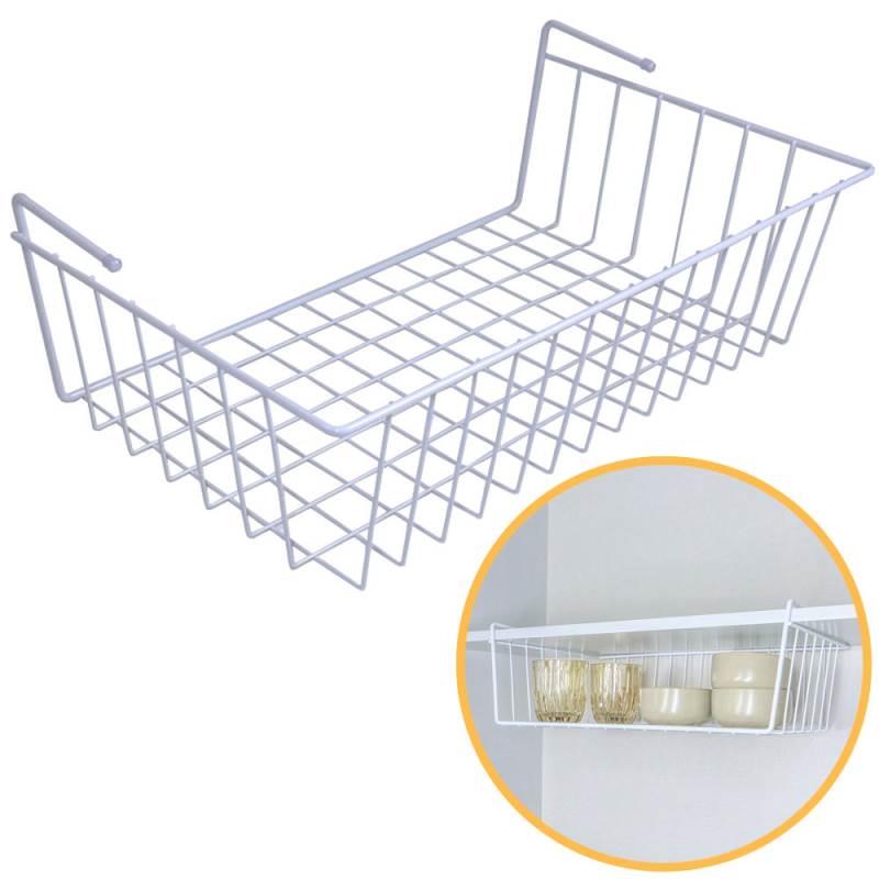 Cesto Organizador Suspenso para Prateleiras Grande Branco 991101 BEL