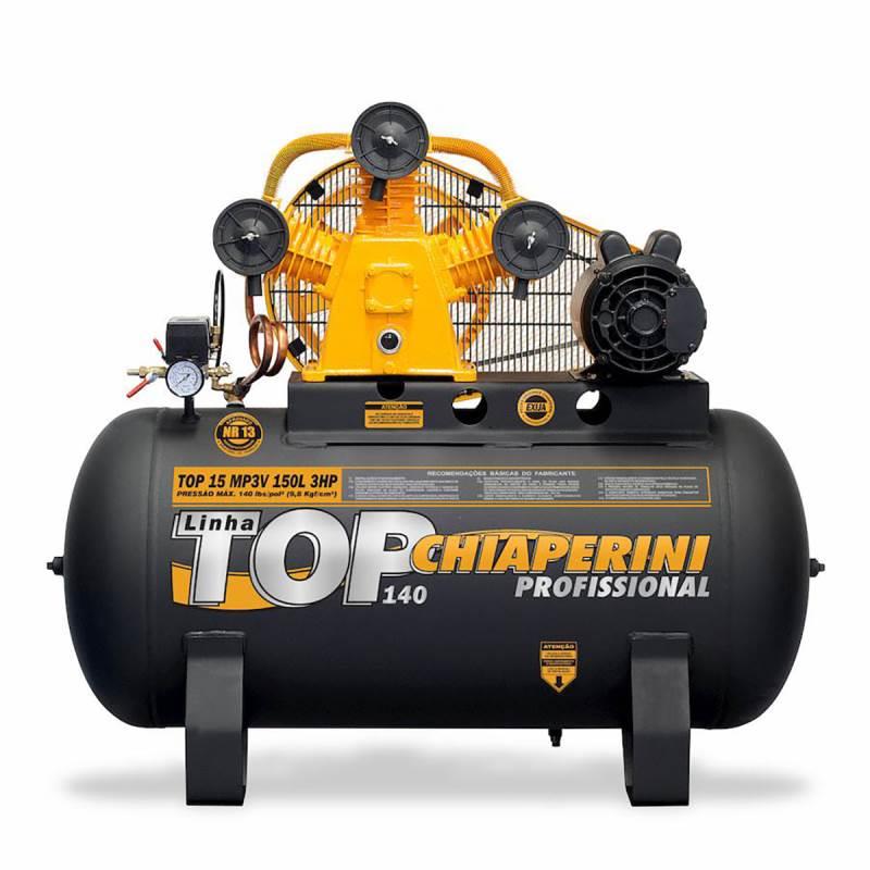 Compressor de Ar 15 Pés 3.0 HP 150 Litros 140 Libras Mono 110/220V TOP 15 MP3V CHIAPERINI
