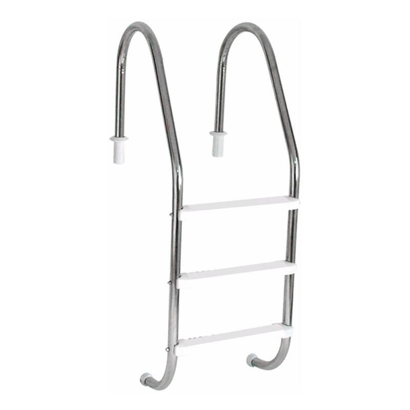 Escada para Piscina 1.1/2 POL em Aço Inox com 3 Degraus Anatômicos em ABS SODRAMAR