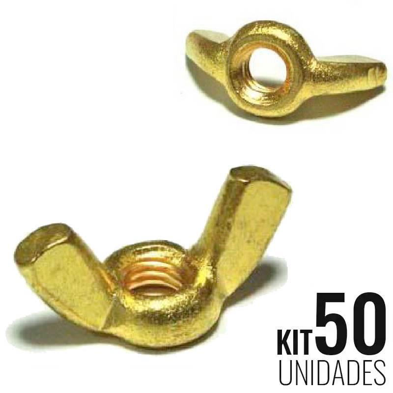 Porca Borboleta em Latão 5/16 POL UNC Kit com 50 Unidades POBO5/16LA BELENUS