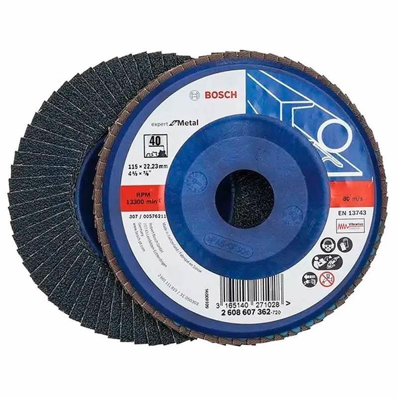 Disco de Lixa Flap 4.1/2 Pol Grana 40 Plástico Reto Expert BOSCH