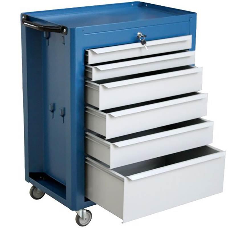 Carrinho para Ferramentas Fechado com Repartições 6 Gavetas Azul C-08 FERCAR