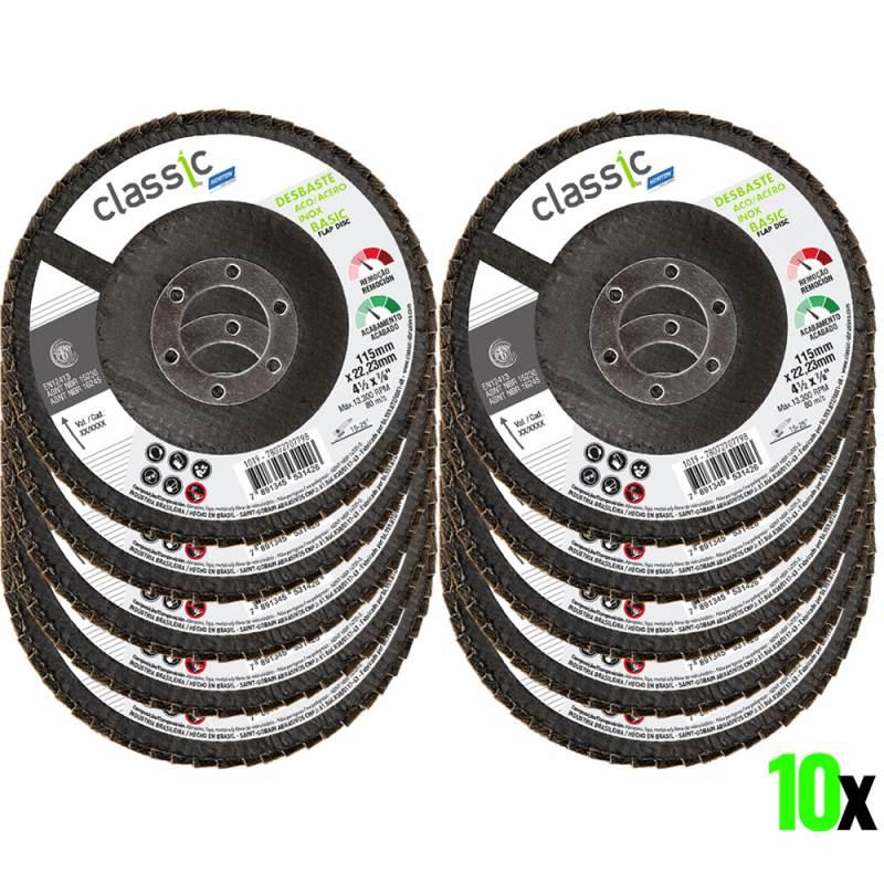 Disco de Lixa Flap 4.1/2 POL 10 Unidades GR 120 Classic Basic NORTON