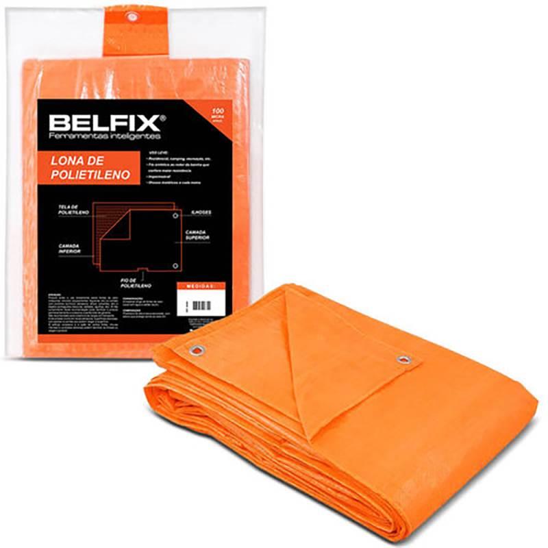 Lona Carreteiro 100 Micras Leve 8 x 4 Metros Laranja BEL
