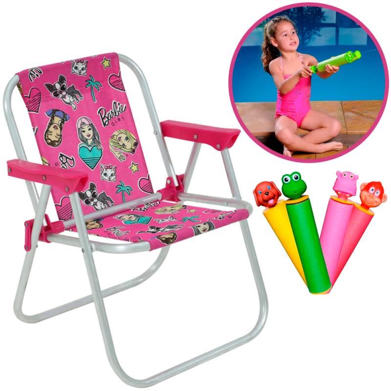 Cadeira Infantil em Alumínio Barbie 025210 BEL + 1 Lança Água Bichinho