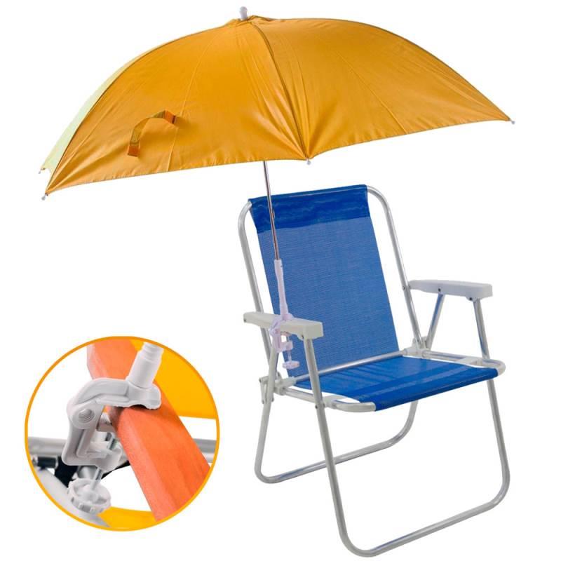 Cadeira de Praia e Piscina Sannet Alta em Alumínio c/ Guarda Sol Clamp BEL