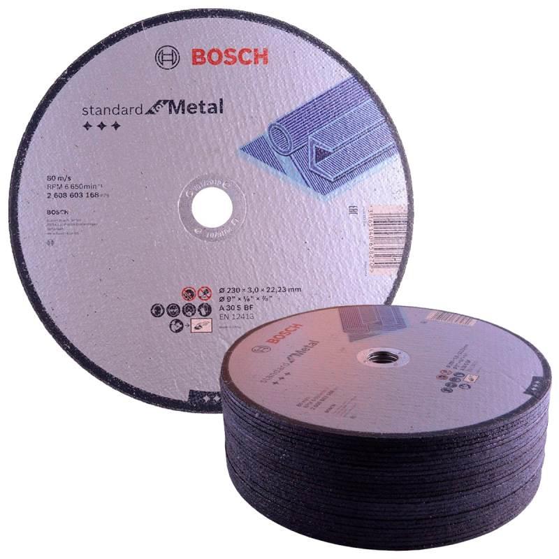 Kit 20 Discos de Corte Metal 9 POL 2 Telas Furo 7/8 POL Standard BOSCH