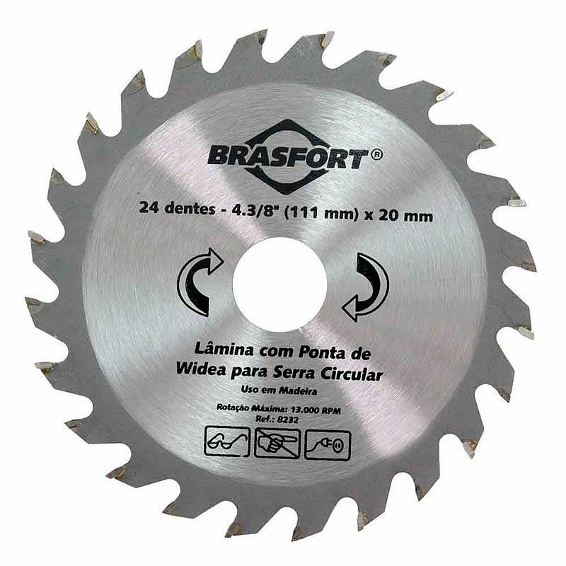 Serra Circular de Widea 4.3/8 Pol 111MM X 20MM 24 Dentes BRASFORT