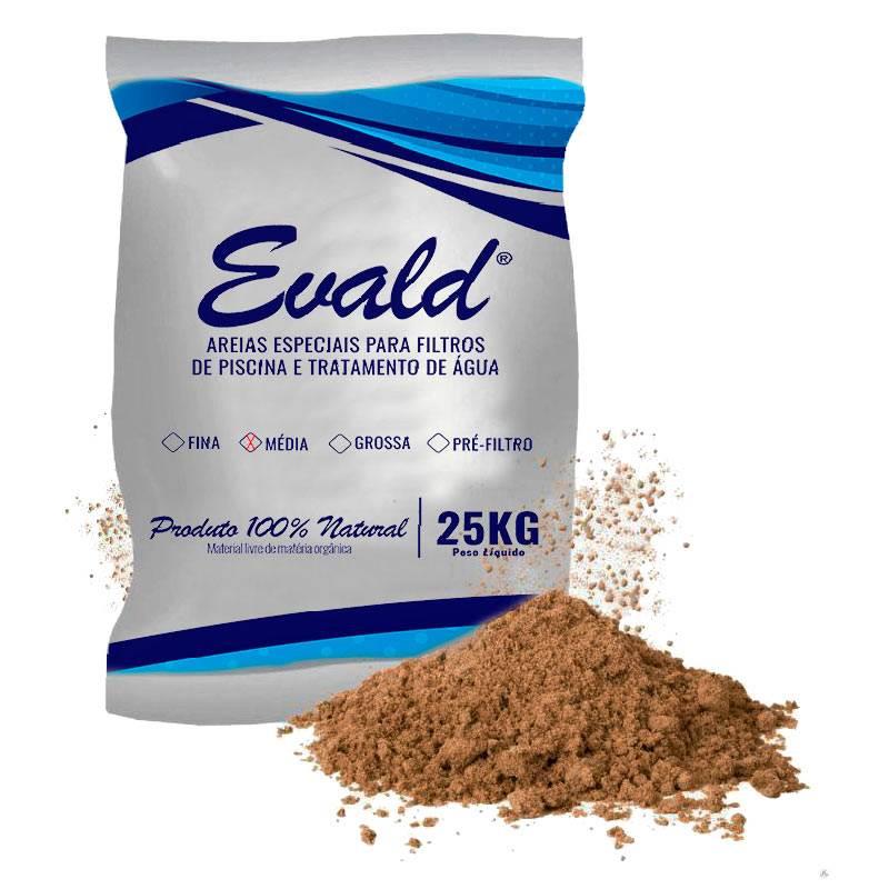 Areia Filtrante 25 KG p/ Filtro de Piscinas e Tratamento de Água EVALD