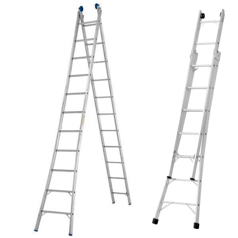 Escada de Alumínio Extensiva 11 Degraus 3.47 x 5.82 Metros P011 ALUSTEP