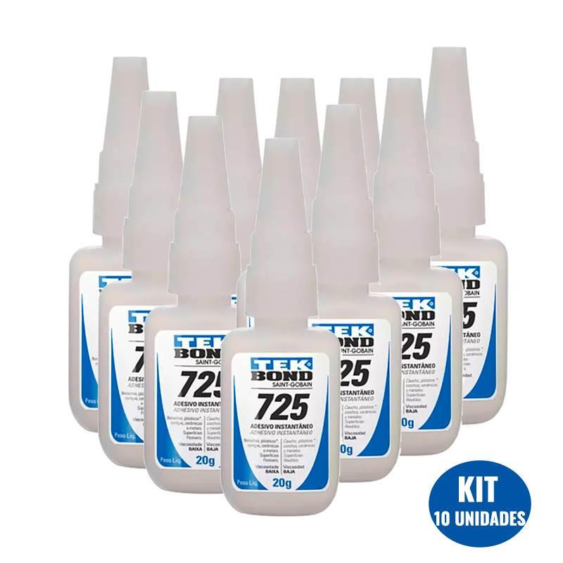 Kit 10 Adesivos Instantâneos Multiuso 20g 725 TEKBOND