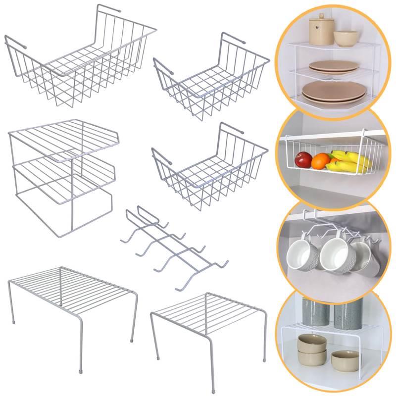 Kit Organizador para Armário com 7 Peças Viena Branco | 01 BEL